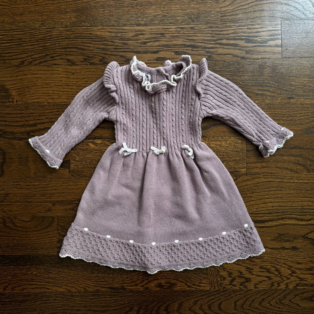Kids Purple Knit Dress